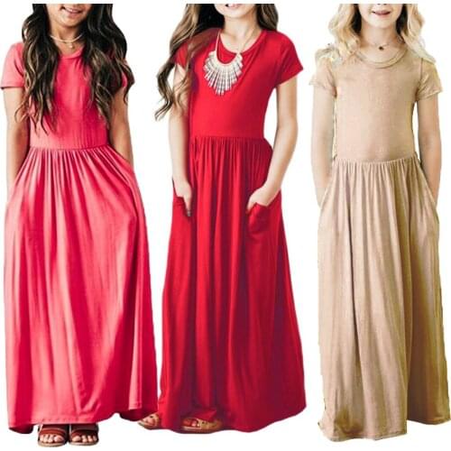 Kids Dresses For Girls Long Dress Bohemian Children Party Beachwear Dress Outfits Toddler Childrens Girls Beach Strap Clothes