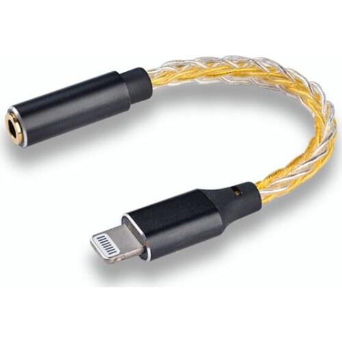 JCALLY JM08L HiFi Earphone Amplifier 3.5mm to Lightning Earphone Adapter C101 DAC 8 Stands Silver Plated MFI Cable for iphone