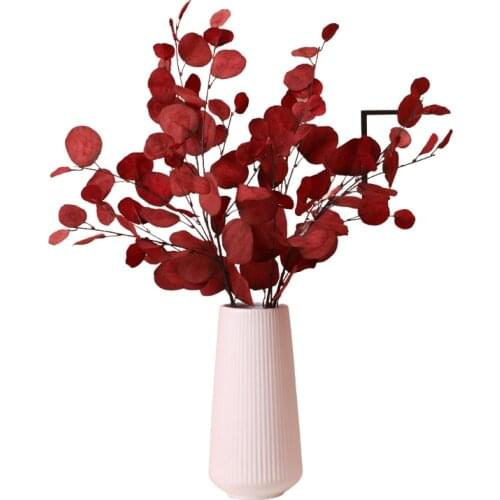 Artificial Plant Eucalyptus Leaves Plastic Green Plants Fake Eucalyptus Leaves DIY Home Wedding Forest Style Decorations