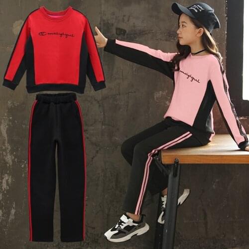Girls Clothing Sets 2021 Autumn Spring Children Long Sleeve Shirts + Pants Suits Sports Kids Girl Clothes Teen 6 8 9 10 12 Years