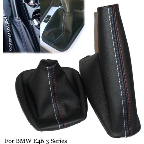 Leather Car Modification Accessories Handbrake Gaiter Shift Boot Leather Cover Boot For BMW 3 Series E36 E46 M3