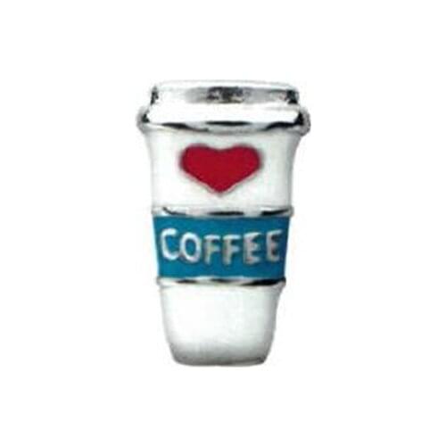 Hot selling 20pcs/lot to go coffee cup floating charms living glass memory floating pendant locket charm diy jewelry