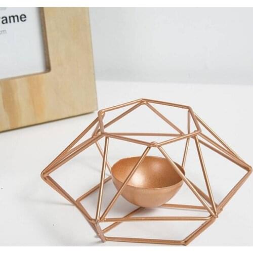 Fashion Geometric Iron Candlestick Wall Candle Holder Ornament Tealight wedding Home decor party Gift DIY