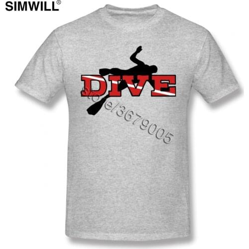 Graphic Men Scuba Diver T-Shirts Custom Print Pure Cotton Short Sleeve Tee Shirts Letter Dive T Shirt O Neck Fans Apparel