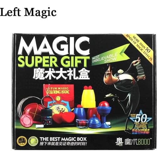 Magic Trick Set kit 50 Kinds Magic Play with DVD Teaching Professional Magie Prop Gimick Card children magic gift Puzzle Toy