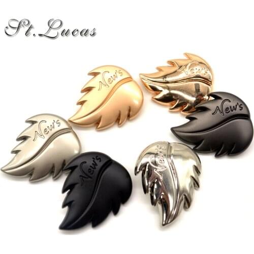 New 10pcs/lot high quality leaf style metal sewing button used for overcoat windcoat garment accessories decorative button DIY