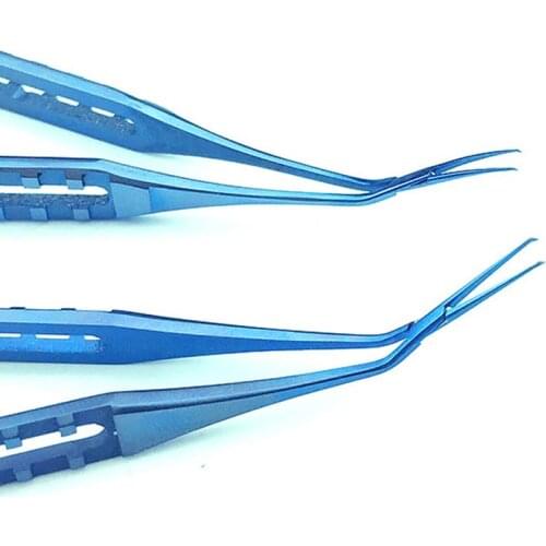 Ophthalmic Tweezer Straight Curved Angle Instruments Ophthalmic Titanium Alloy Capsulorhexis Tweezer
