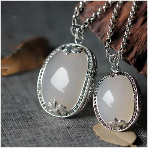 Original design oval cross creative pendant necklace retro inlaid zircon light luxury charm men and women silver jewelry