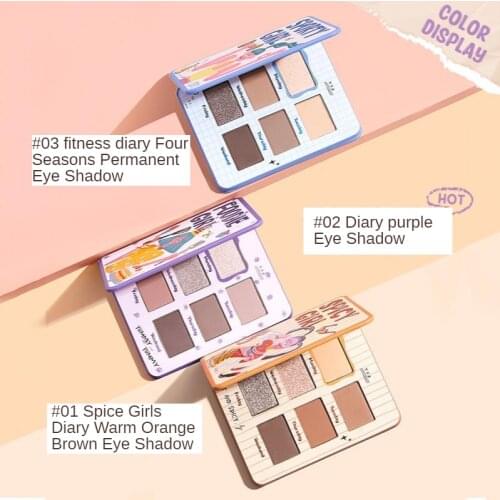 Xiyi Notebook 6-color Eyeshadow Palette Easy To Use for Beginners Matte Pearl Sequins Daily Nude Makeup Natural Eye Makeup