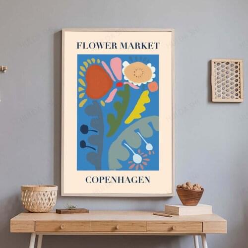 Flower Market Print, Canvas Poster, Flower Market Print Copenhagen, Flower Shop Sign, Flower Print, Florist Gift, Wall Art