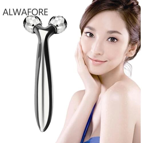 Alwafore 3D Roller Massager Y Shape 360 Rotate Thin Face Body Shaping Relaxation Wrinkle Remover Facial Massager Tool