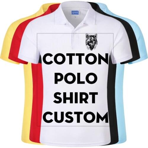 Cheap Custom Polo Shirt Printed With Your Design/Logo For Group Team School Men Cotton Casual Breathable shirt Tops Tees