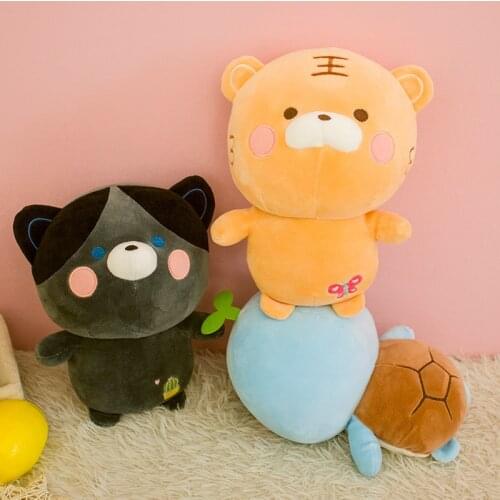 23CM Kawaii Plush Animals Toys Super Soft Stuffed Tortoise Cat Tiger Duck Plusie Animals Toys Baby Sleeping Dolls For Kids Toys
