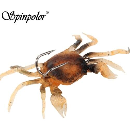 Spinpoler 30g/10cm Soft Plastic Fishing Tackle Lure Soft Simulation 3D Crab Bait Fish Hook 10cm Very lifelike rubber crab lures