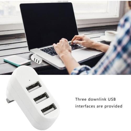 USB 2.0 Extension Hub Mini Portable 3-port Splitter USB Devices Accessories High-speed Data Transmission Digital Cable