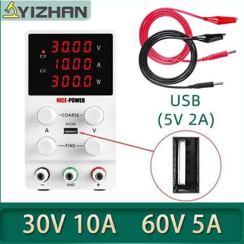 USB 4 Digits laboratory power feeding Bench DC switching Lab Power Supply Adjustable 30V 10A adjustable source power 220v 110v