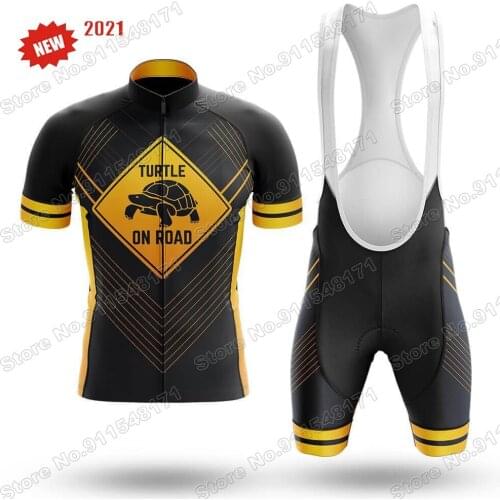 Cycling Jersey Set 2021 Turtle On Road Mens Summer Bicycle Clothing Road Bike Shirts Suit Bicycle Bib Shorts MTB Ropa Maillot