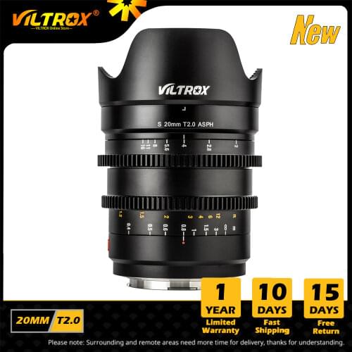 Viltrox 20mm T2.0 E Cine Lens Full Frame Manual Focus Wide-angle Lens MF For Sony E-mount Camera A9ii A7RIV A7III A7SII