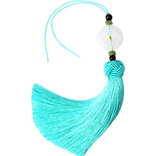 2Pcs Rayon Screw Thread White Jade Tassel DIY Jewelry Accessories Home Textile Curtain Garment Sewing Macrame Decoration Pendant