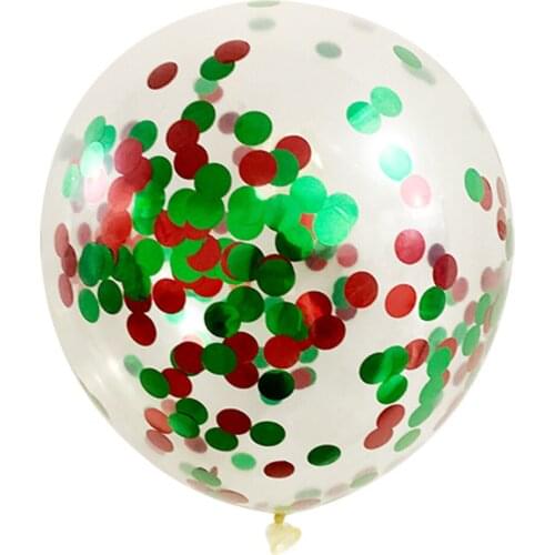 5pcs 12inch Red Green Confetti Latex Balloon Christmas Festival Baby Shower Decoration Balloon Childrens Toys Balloon Supplies