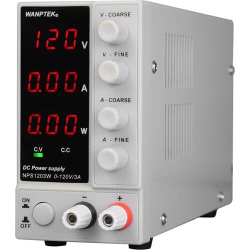 WANPTEK Switching DCPower NPS1203W 0-120V 0-3A Supply LED 3-digits Display High Precision Mini Power Supply AC115V/230V 50/60Hz