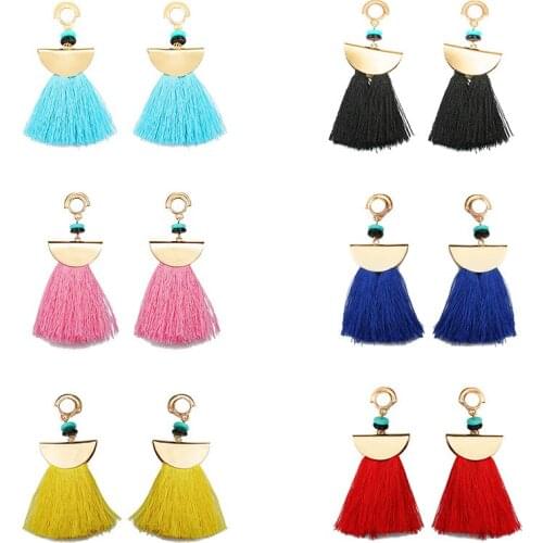 2019 Female Vintage Retro Boho tassel sector Danging Earrings Drop Earrings Bijoux Jewelry Accessories Gift For Woman Girl