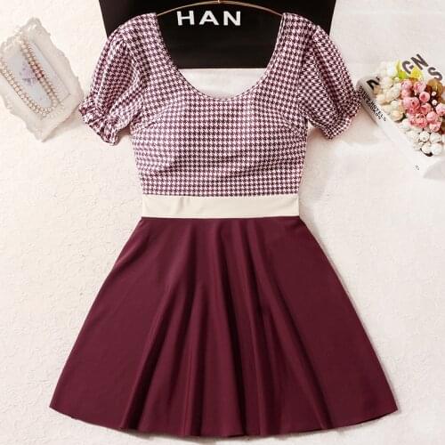 Women Push Up One Piece Swimwear Short Sleeve Bathing Suit Swim Beach Dress Summer Sexy Swimsuit Swimming Beachwear Swimdress