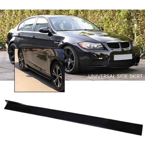 1 Pair 2m Car Universal Side Skirts Extension Winglet Splitters Lip Gloss Black For BMW e46 e90 e92 For Benz For Audi A4 A5 A6