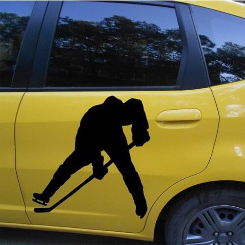 2X 2019 Hot Car Styling Ice Hockey Player Sports Car Sticker For Cars Door Side Truck Window Rear Windshield Vinyl Decal JDM