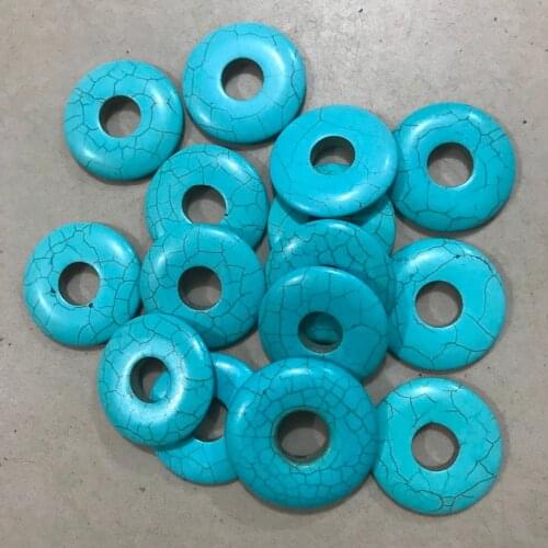 2018 Fashion High Quality Natural Stone Circle Donut Charms Pendants 20/25/30mm for Jewelry Making 10pcs/lot Wholesale DIY Gifts