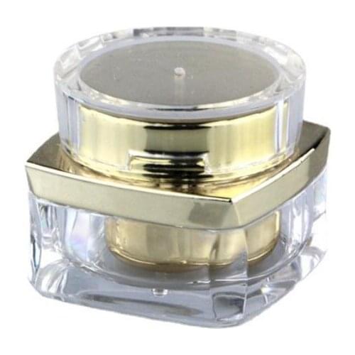 5G square shape Gold/silver acrylic jar/pot round lid for eye cream/sample/art nail container/gel/essence for cosmetic packing