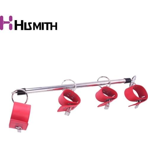 BDSM Toys Stainless Steel Adjustable Spreader Bar Bondage Set Unisex Sex Slave Handcuffs Ankle Cuffs Fetish Restraints Shackles