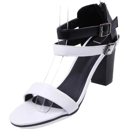 Big Size11 12 13 14 high heels sandals women shoes woman summer ladies open-toed. cingulate Round head Thick with sandals