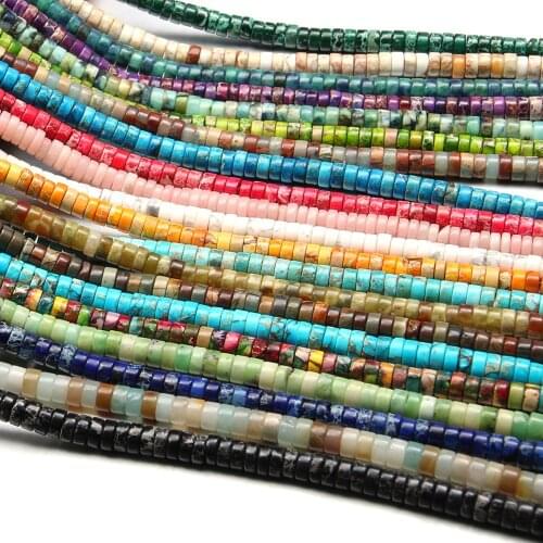 Natural Stone Beads For Jewelry Making Wafer Semi-precious Stone Loose Beads DIY Necklace Bracelet Anklet Handiwork Accessory
