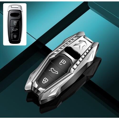 Zinc alloy+silicone Car Remote key case key Cover For Audi A6 C8 A7 A8 Q8 2018 2019 2020 2021 Car Styling Car Accessories