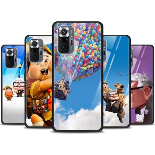 Up Disney movie for Xiaomi Redmi Note 10 Pro Max 10S 9T 9S 9 8T 8 7 Pro 5G Luxury Tempered Glass Phone Case Cover