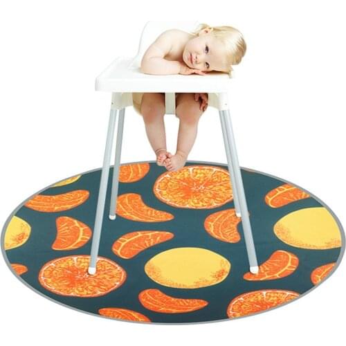 Baby Kids Feeding High Chair Splash Round Mat Anti Slip Foldable Floor Protector Waterproof Baby Protector Mat