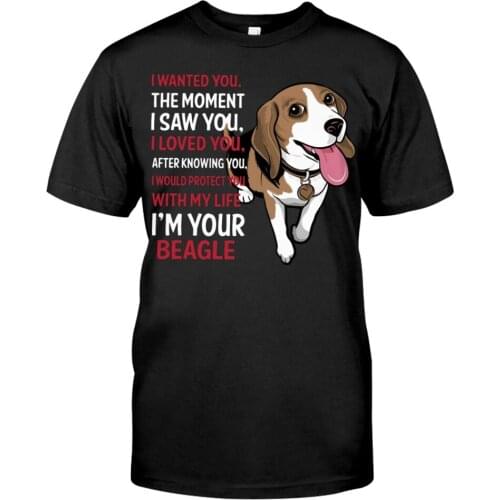 CLOOCL Beagle Cotton T-Shirt Cute Pet Dog Print TShirts Unisex Short Sleeve Tops Funny Cotton Black Man Woman Tees Drop Shipping