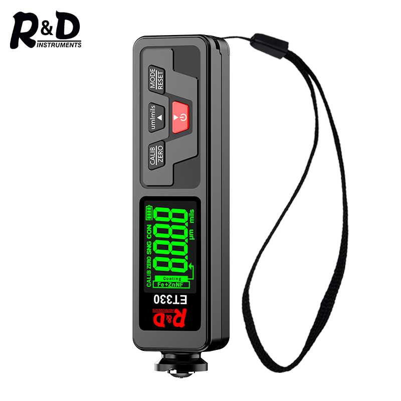 R&D ET330+Zn Car Paint Coating Thickness Gauge Car Paint Electroplate Metal Zinc Coating Thickness Tester Meter Fe & NFe & Zinc