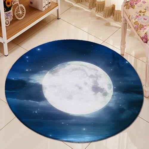 3D Printed Round Carpet Kids Room Soft Play Mats Soft Carpet for Children Room Modern Living Room Decoration Floor Rugs Washable