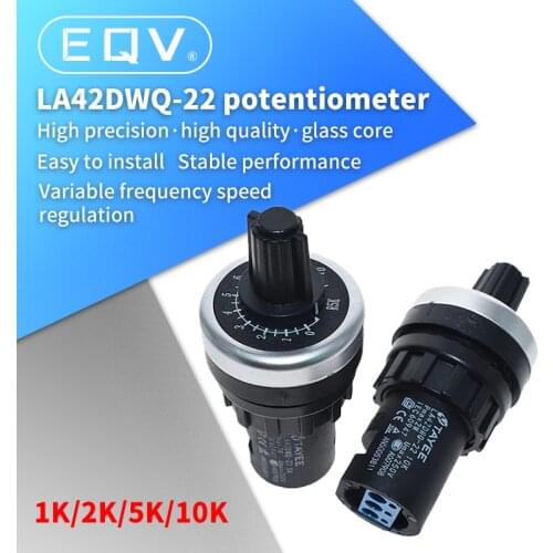LA42DWQ-22 1K 2K 5K 10K 22mm Diameter Pots Rotary Potentiometer Converter Governor Inverter Resistance Switch