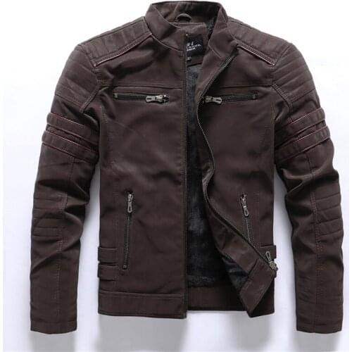 2021 Mens Fall&Winter Nubuck Leather Fashion Slim PU Jacket coats Fashion Motorcycle Brand Slim Tops Streetwear