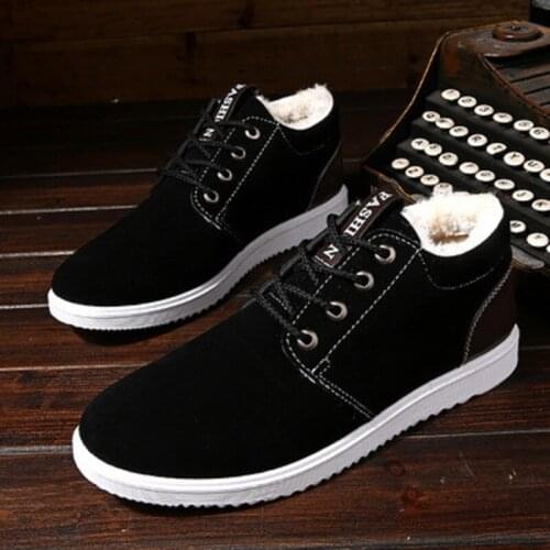 2019 New Spring Autumn British Style Outside Casual Men Lace-Up Ankle Boots Male Winter Plush Sneakers Short Snow Boots 191024