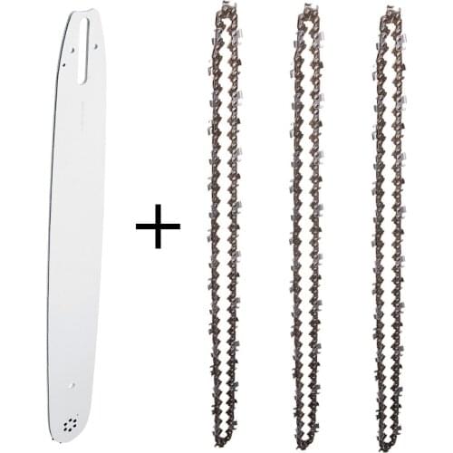 4 set 20 inch 325 chain saw guide plate + 3X chain saw chain suitable for Baumr-Ag SX62 SX66 62CC 66CC .325 058 76DL
