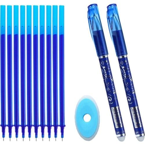 13Pcs Erasable Pen Set Erasable Washable Handle Erasable Pen Refill 0.5mm Blue Black Ink Magic Gel Pens for School Supplies
