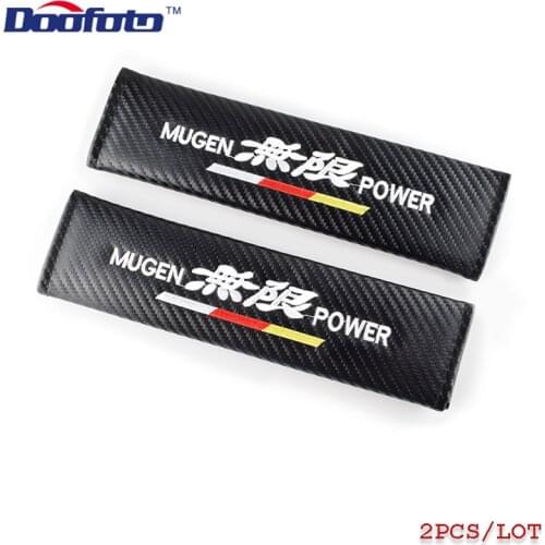 Seatbelt pad Auto Emblems Seat Belt Cover For Honda Mugen Power Civic City Jazz Accord Crv Car Accessories Badge JDM Styling