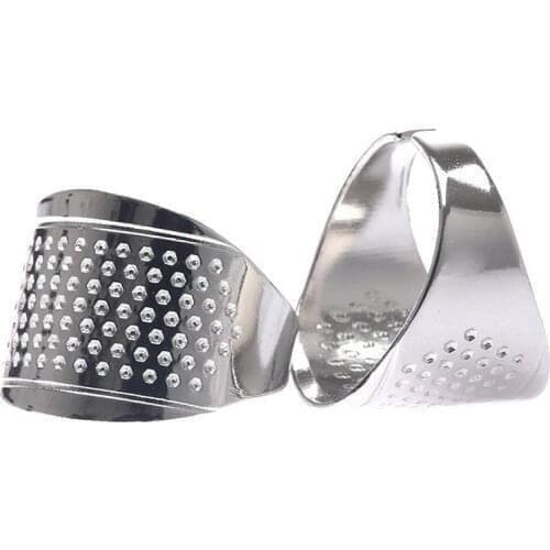 1 Pc Household Sewing DIY Tools Silver Ring Thimble Finger Protector Quilting Craft Accessories Sewing Thimbles Adjustable Ring