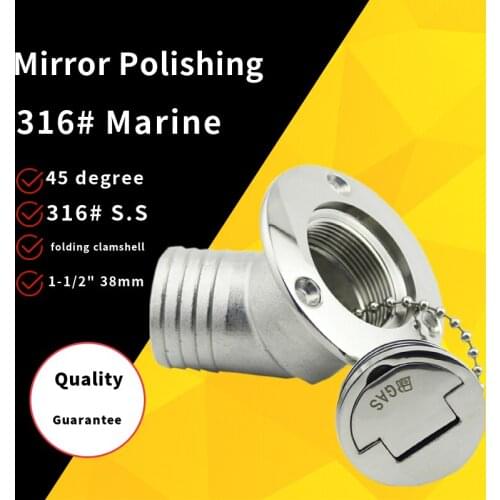Stainless Steel 316 38mm Deck Filler Fuel Tank Port Marine Boat Yacht Accessories