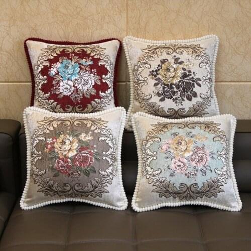 48x48 Blast New European Luxury Snow Neal Embroidered Cover Gorgeous Classic Sofa Cushion Pillowcase Without Core