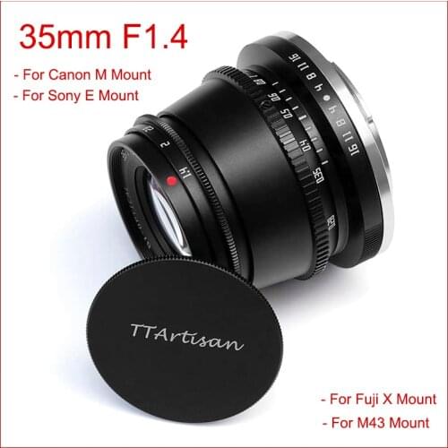 TTArtisan 35mm F1.4 Camera Lens APS-C Manual Focus for Sony E Mount Fujifilm X M4/3 Mount Canon M Camera For A9 A6400 X-T4 X-T3